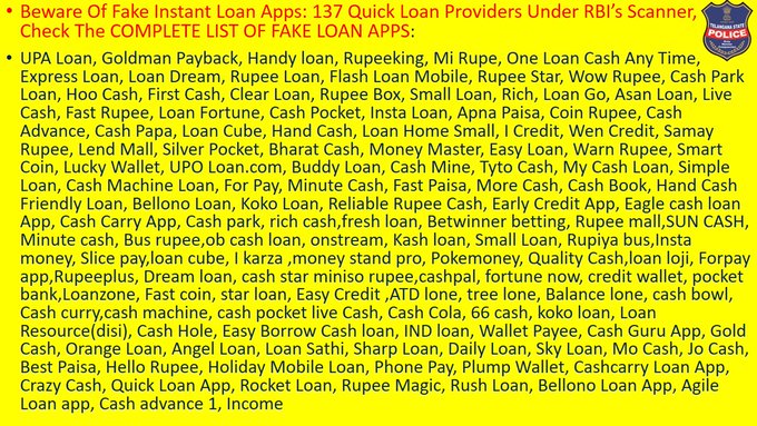Fake loan app list